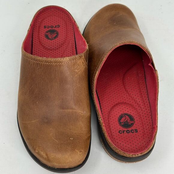 Crocs Cobbler 2.0 Leather Clogs - Cinnamon Mahogany - Picture 2 of 8